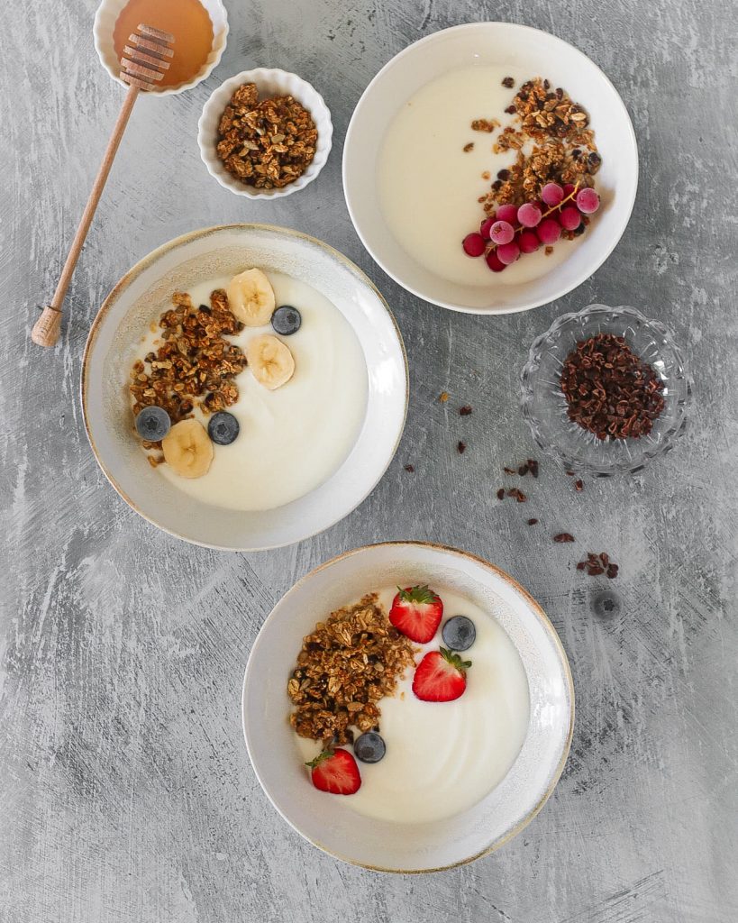 Granola su riešutų sviestu